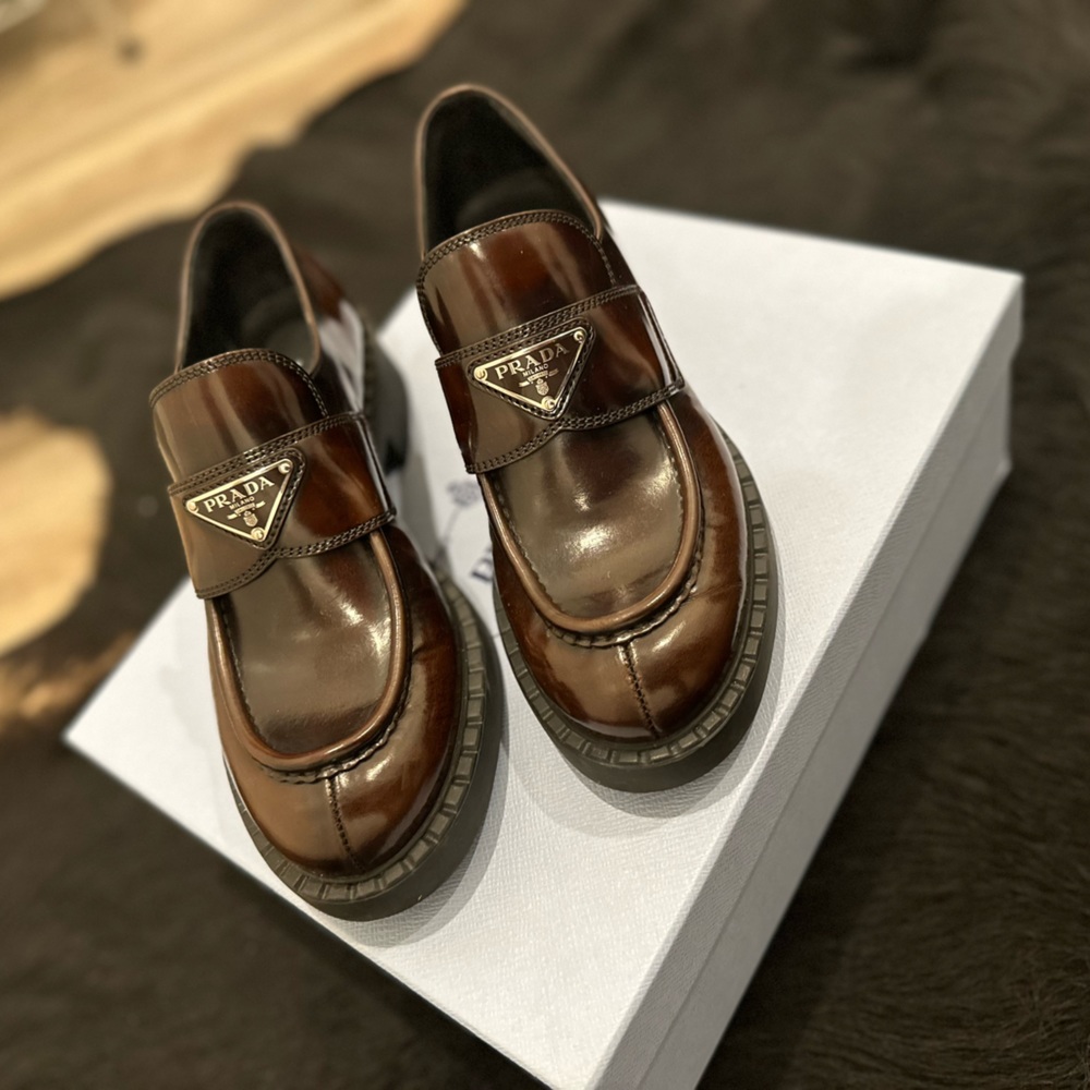 Authentic Prada Leather Loafers